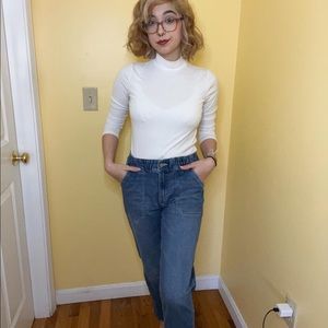 Jeans, stretchy waist, big pockets